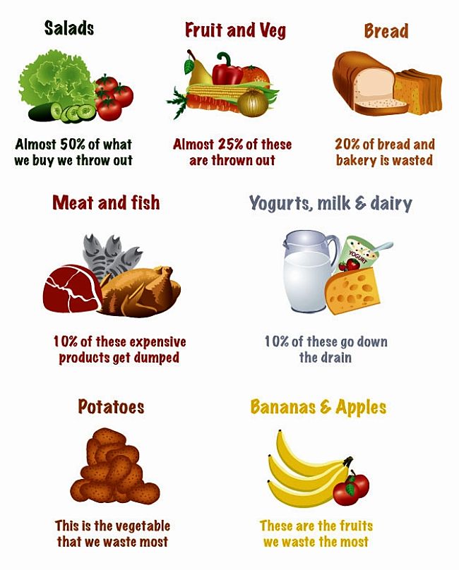 Which foods are wasted more often