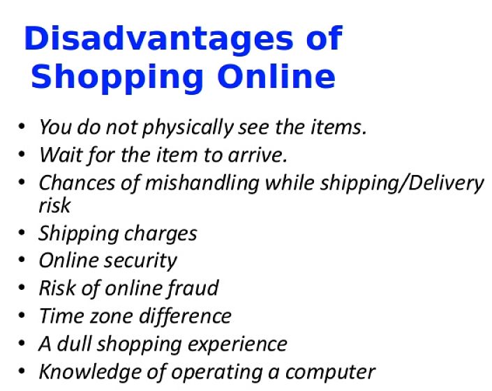 Shopping advantages and disadvantages